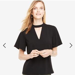 Ann Taylor cut out Black Blouse